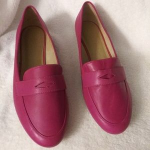 Talbots Hot Pink Leather Loafers